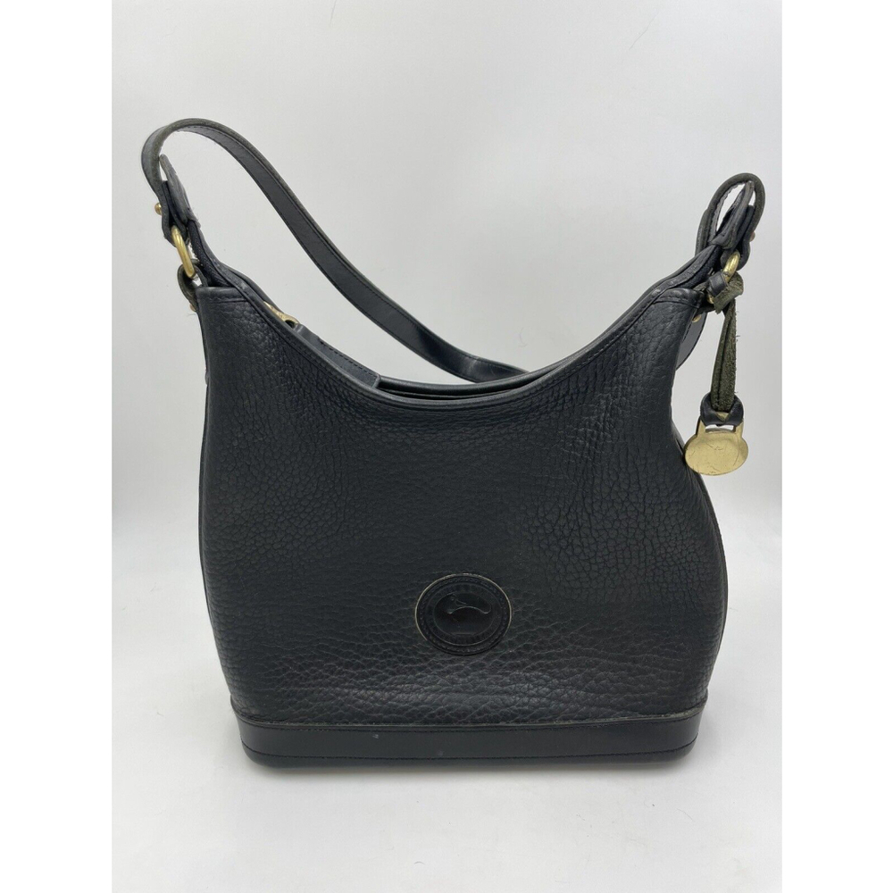 VTG DOONEY & BOURKE  Black Pebble all Weather Leather HOBO SHOULDER BAG